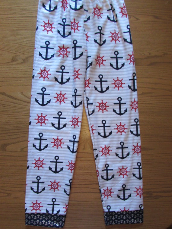 Anchor pajamas/ Nautical/cotton pajama bottoms/ nautical pajamas /family pajamas/his and her pajamas/mommy and me/matching/anchors