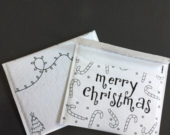 christmas bubble mailers