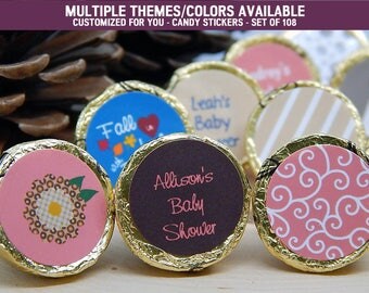 Rustic Baby Shower - Rustic Baby Shower Ideas - Rustic Baby Shower Favors - 108 PRINTED Hershey® Kiss Stickers