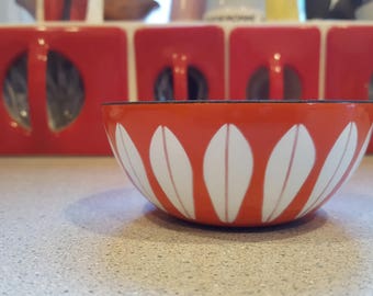 4" (10 cm) Vintage Orange Cathrineholm Lotus Bowl