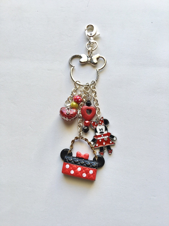 Items similar to Disney Minnie Mouse Keychain, purse charm, backpack ...