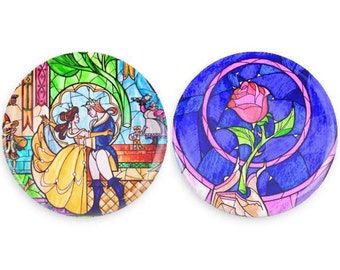 Beauty and The Beast Buttons Set Beauty and the Beast Stain Glass Disney Pins