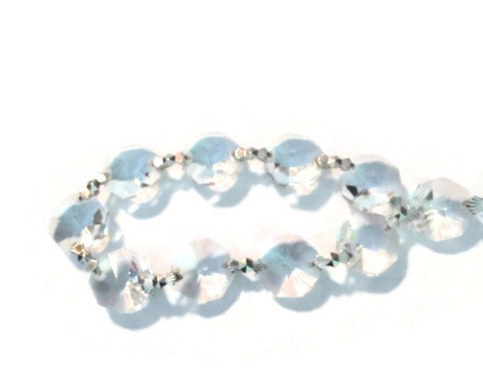 Vintage Tear Drop Crystals Lot - Crystal Octagon Bead Stunning Chandelier Sparkling Glass Deco Fixture Antique Light,
