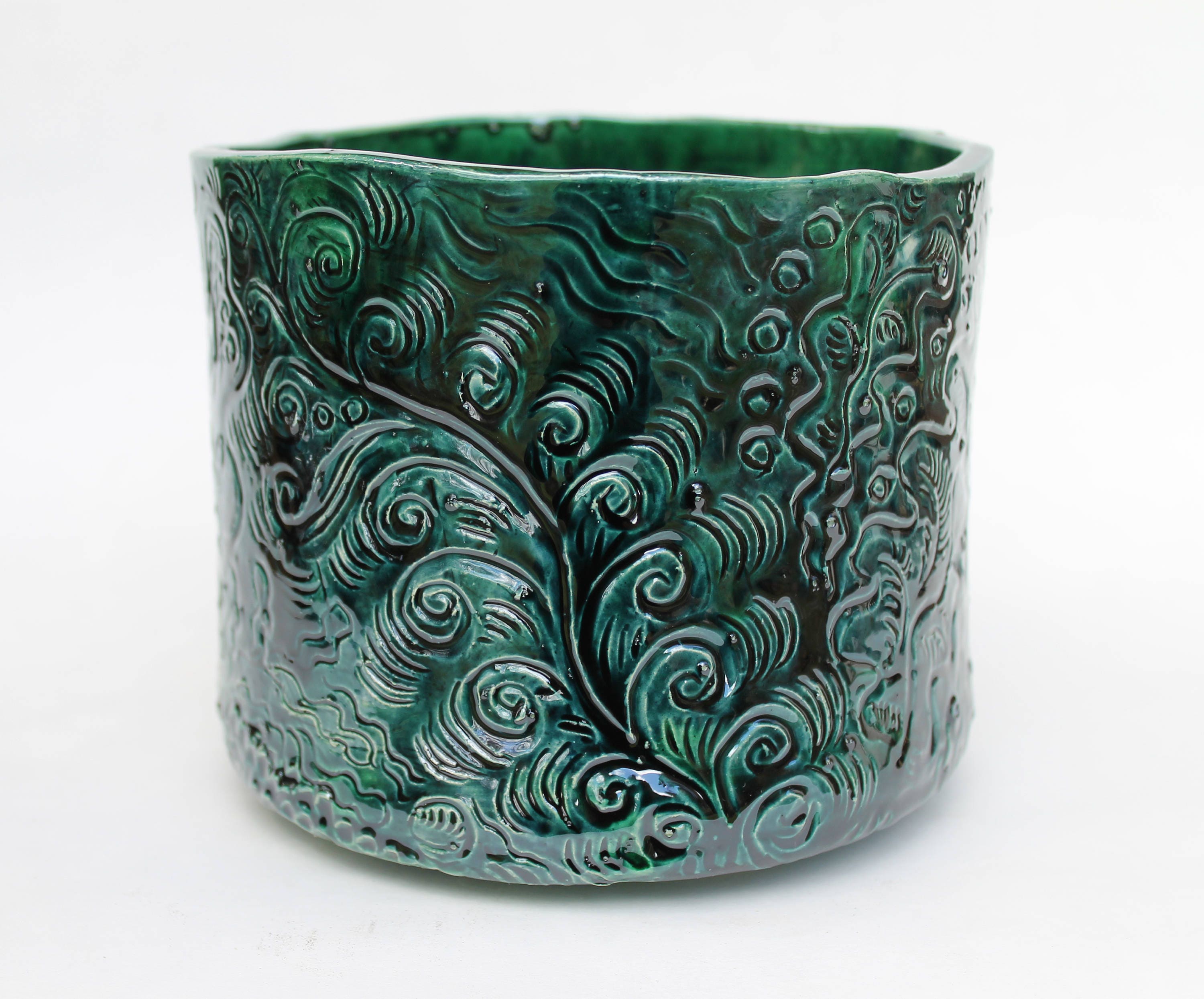 Green Ceramic Plant Pot