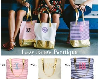 color block canvas tote