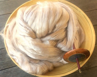 Baby Camel Tussah Silk 50/50 Blend Roving Top Spinning Fiber - 4 ounces