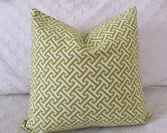 DECORATIVE PILLOW-Lime Green Geometric Pattern - 18 x 18