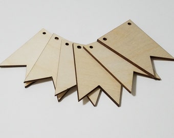 DIY Wooden Banner / Pendant / Bunting Shape Cut Outs ( Scrap Booking, Home Decor , etc..)