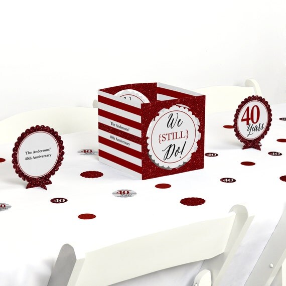 40th Wedding Anniversary Centerpiece & Table Decoration Kit