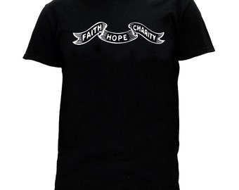 Faith Hope and Charity Men's Black Masonic T-Shirt - TME-APP-S-01016