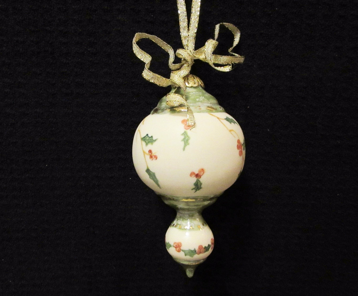 christmas ornament ceramic porcelain holly and berries bisque christmas ornament ceramic porcelain holly and berries bisque