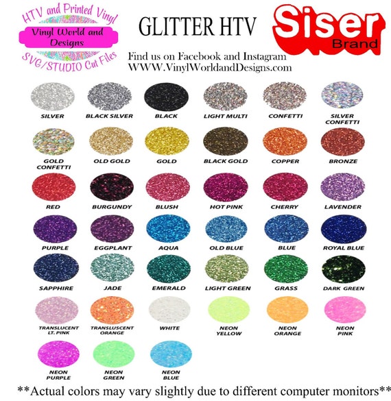 Siser Glitter HTV Iron On or Heat Press Glitter 12x10 or 12x20