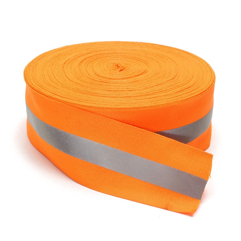 2 width Reflective Fabric Tape Strip Orange Safety