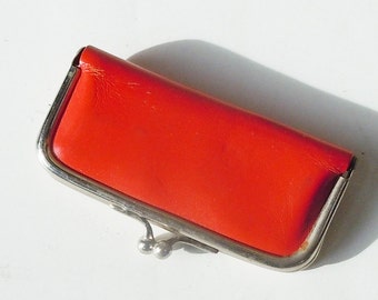 Leather Manicure Set / Everything you need in a tiny red vintage kit / Made in US Zone Germany