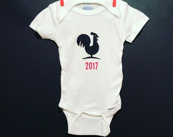 Year of the Rooster | Chinese Zodiac | 2017 | Chinese New Year | happy new year | unique baby onesie