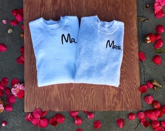 Mr. and Mrs. Couples Sweatshirt, Valentines Day Couples Sweater, Mr. and Mrs. Sweater, Valentine gift, Disney Inspired Sweaters