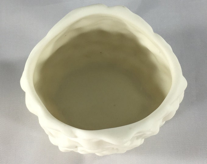 Storewide 25% Off SALE Vintage Partylite Creamy Porcelain Bisque Flower Patterned Votive Candle Holder Featuring Flared Trim Design