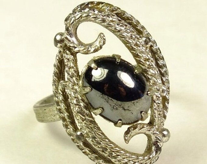 Storewide 25% Off SALE Vintage Sarah Coventry silvertone adjustable ring featuring Art Deco design