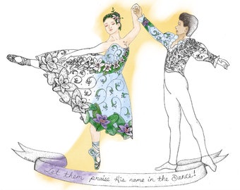 Ballerina with Floral Tutu Printable Coloring Page
