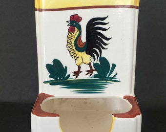 Vintage Rooster Match Holder