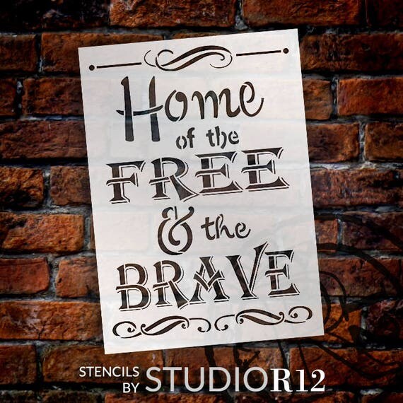 Home of the Free Word Stencil 10 x 14