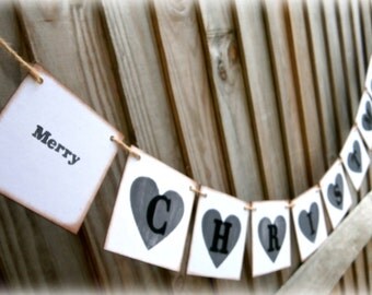 MERRY CHRISTMAS Garland/ Bunting /Christmas Banner/Christmas Decoration holiday decorations, mantle decoration , Christmas Bunting/sign