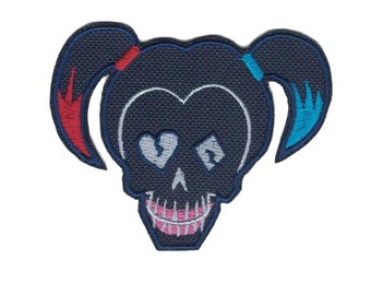 Suicide Squad Harley Quinn Skull Logo Embroidered Iron On Patch Iron on Applique