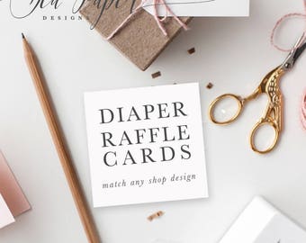 Diaper Raffle Cards - Baby Shower Game - Printed Or Digital (printable) - Match Any Shop Design - Sea Paper Designs