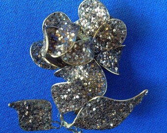 1930s Wire & Celluloid Rose Brooch