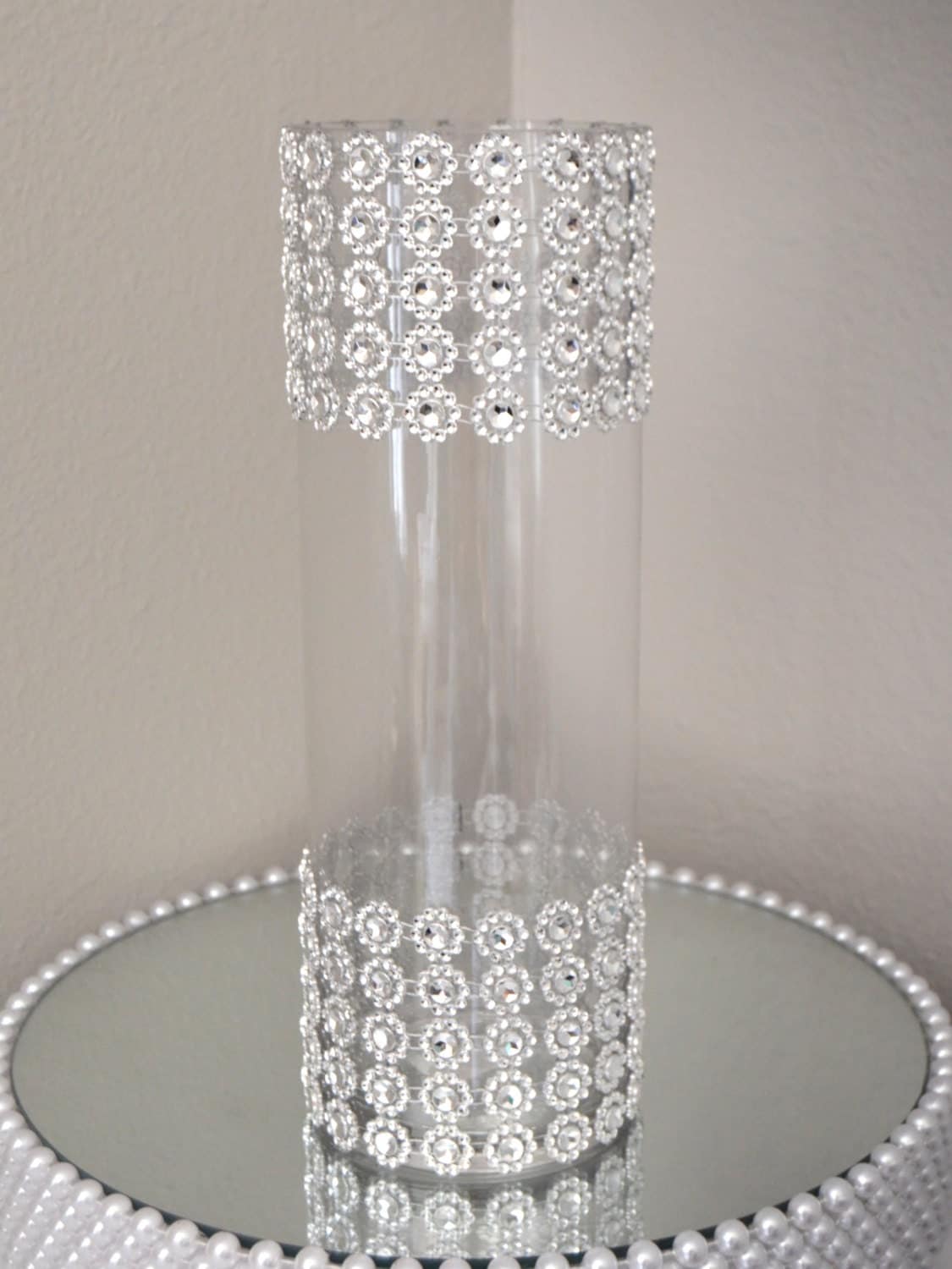 RHINESTONE VASE. Wedding Centerpiece Vase. Bling Vase.