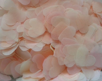 1500 pieces handmade biodegradable wedding confetti- peach pale pink and ivory