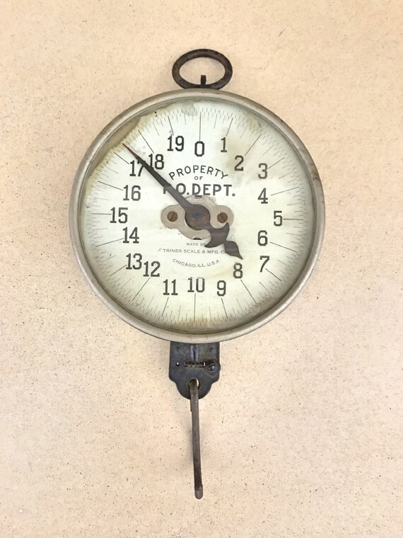 Vintage Post Office Scale / Hanging Postal Scale / Industrial