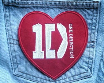 Large One Direction Embroidered Iron -On Pocket Patch 5'' X 5''