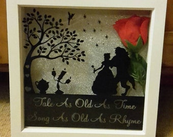 Beauty And The Beast Disney 'Tale As Old As Time, Song As Old As Rhyme' Box Frame