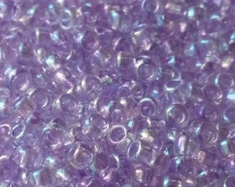 10g Transparent-Rainbow Foxglove TOHO Seed Beads 8/0 - Approx. 424 Beads - Purple Rainbow Beads - 8/0-477D