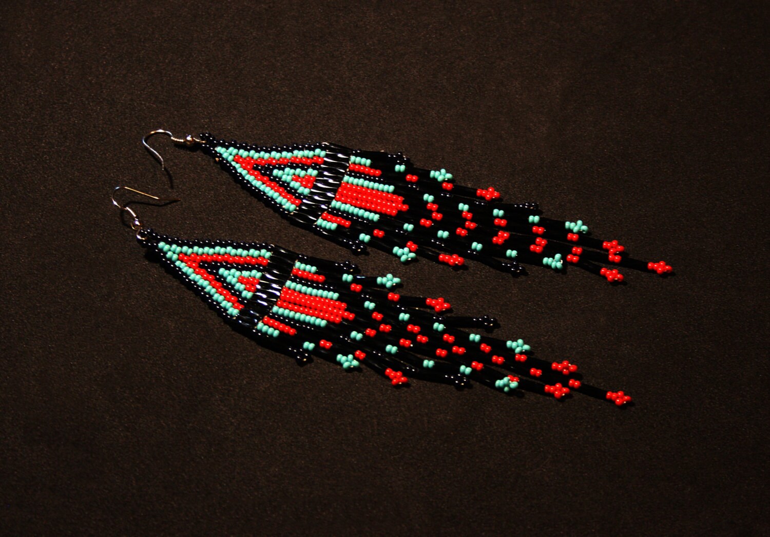 Download Long Dangling Earrings Brick Stitch Earrings Native American