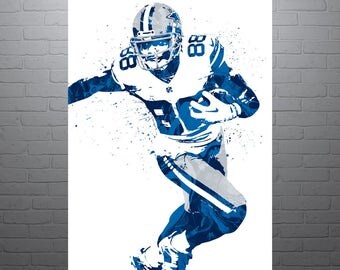 Dez Bryant Dallas Cowboys Sports Art Print, Football Poster, Kids Decor, Watercolor Contemporary Abstract Drawing Print, Modern Art