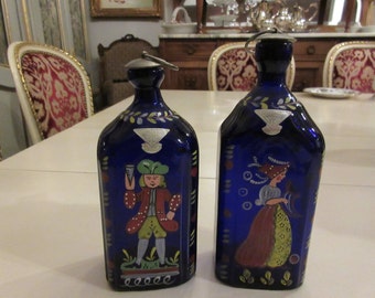 SWEDEN GULLASKRUF COBALT Blue Bottles