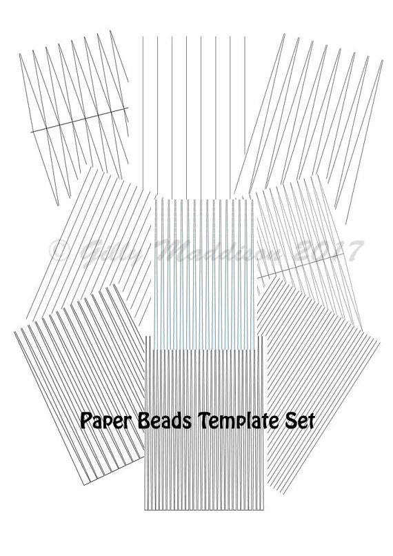 Paper Bead Templates Set of Nine Instant Download