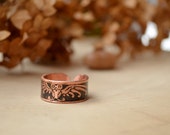 Owl Copper ring, Hedwig ring, Fairytale owl, Ring with Bird unique gift, fairytaile recycle copper etching ring