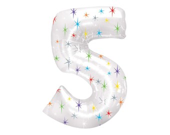 51" Number Balloons - 5th Birthday - 50th Anniversary - 50th Birthday - Five Balloon - Balloon - Jumbo Balloon - Balloons - Fifth Birthday