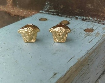 Gold Versace Button Upscale to Cuff Bead, Box Braid Beads, Dreadlocks Bead