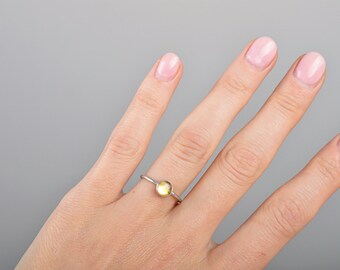 Citrine Ring, Stacking Ring, November Birthstone Ring, Dainty Ring, gift Yellow Gemstone ring, Sterling Silver ring, Natural Citrine Jewelry