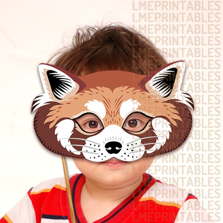Red Panda Printable Mask DIY Animals Masks by LMEprintables