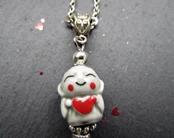 Ojizo-sama necklace, Jizo necklace, Japanese necklace, Jizo jewelry, Japanese Buddhism, Jizo, Ojizo-sama, cute necklace, Japanese deity