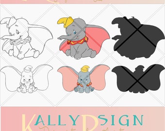 dumbo svg, Disney svg, cricut,digital download, Disney svg files, vector art, dumbo ears, dumbo nursery, dumbo baby, dumbo silhouette