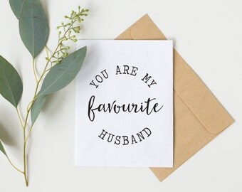 Funny anniversary card, favourite husband, funny birthday card, husband anniversary, husband birthday card, funny greeting card