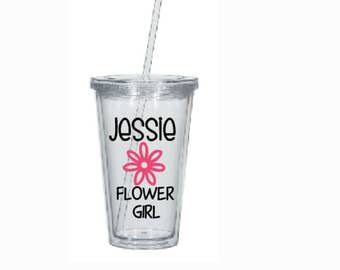Flower Girl Cup- Flower Girl Tumbler- Flower Girl Gift- Gift for Wedding Party- Flower Girl- Wedding Party Tumbler- Personalized Cup