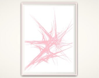 Pink Artwork - Abstract Nursery Art, Abstract PRINTABLE Art, Girls Bedroom Decor, Girly Wall Art, Star Wall Art, Abstract Modern Art, Modern