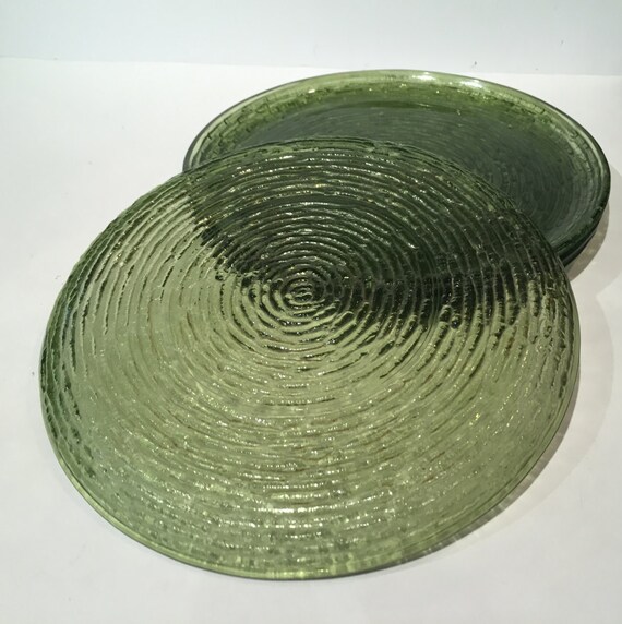 Soreno Green Glass Dinner Plates Set of 4 Anchor Hocking Glass